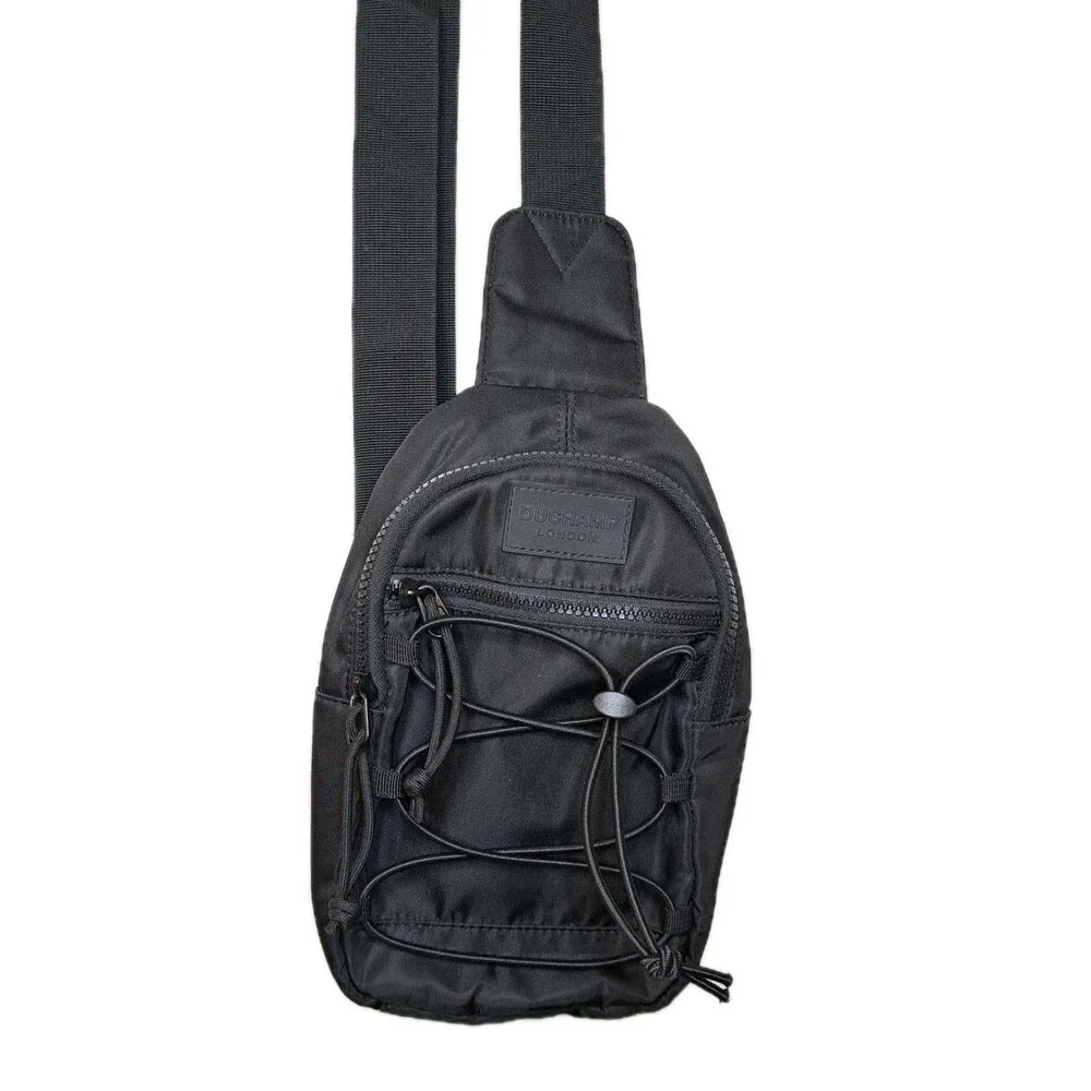 Duchamp London Mini Sling Backpack Crossbody With Pockets Zip Black